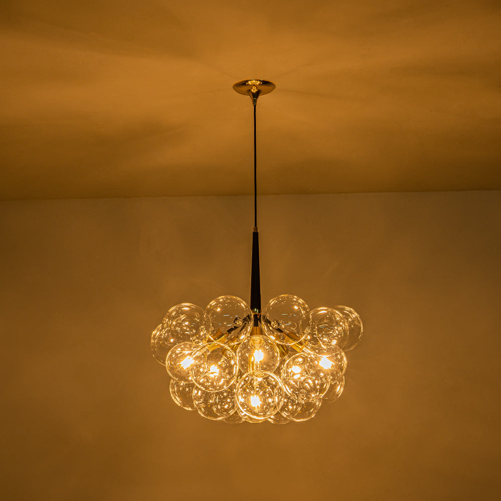 Clear Glass Bubble Chandelier | 4 Finishes