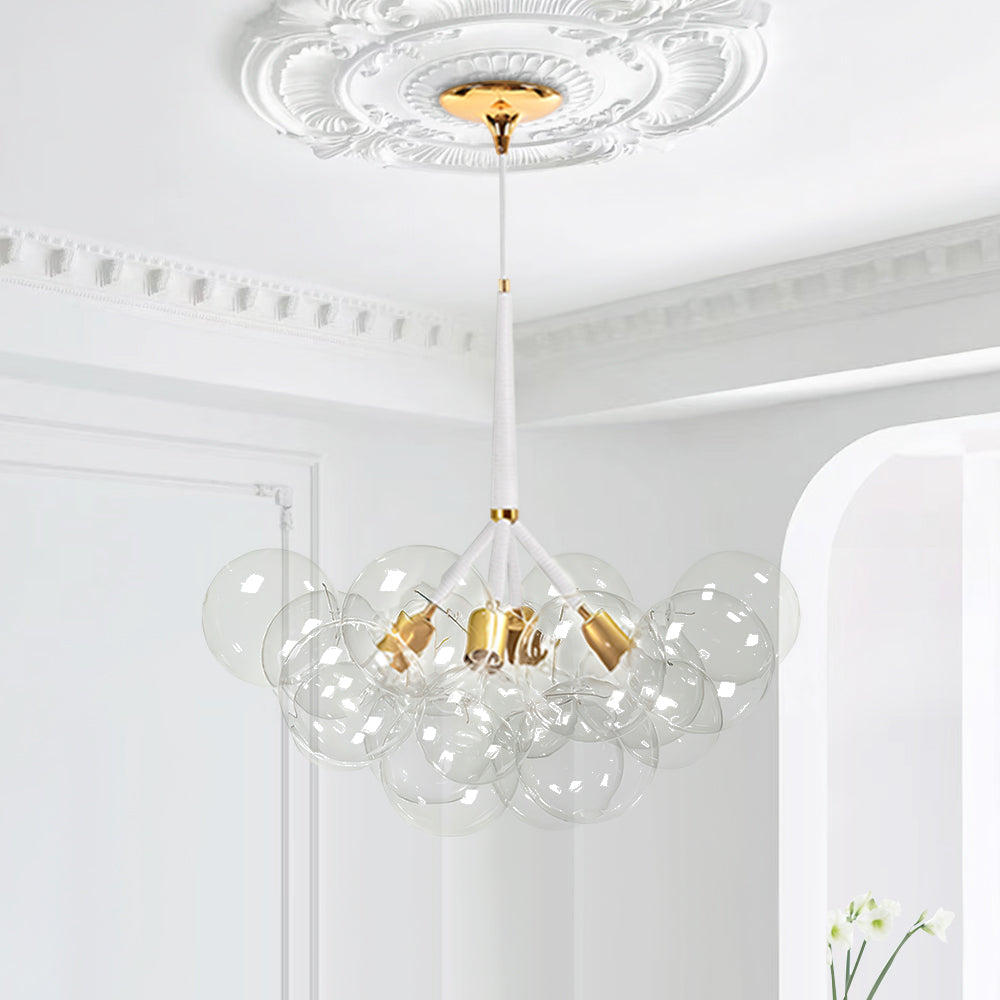 Clear Glass Bubble Chandelier | 4 Finishes