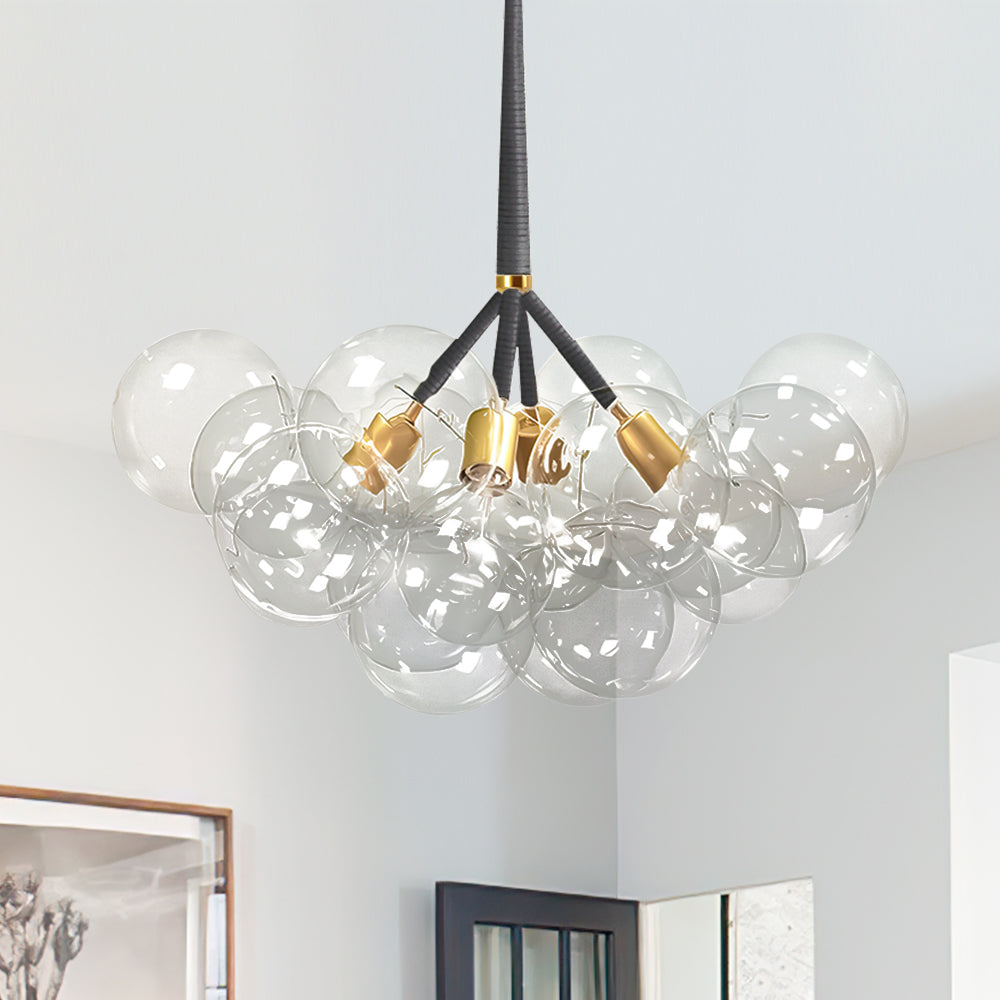 Clear Glass Bubble Chandelier | 4 Finishes