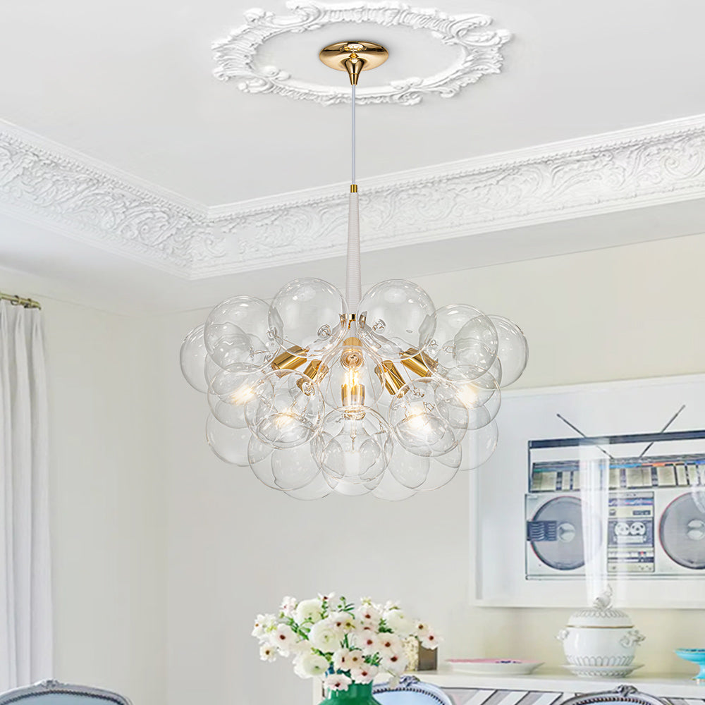 Clear Glass Bubble Chandelier | 4 Finishes