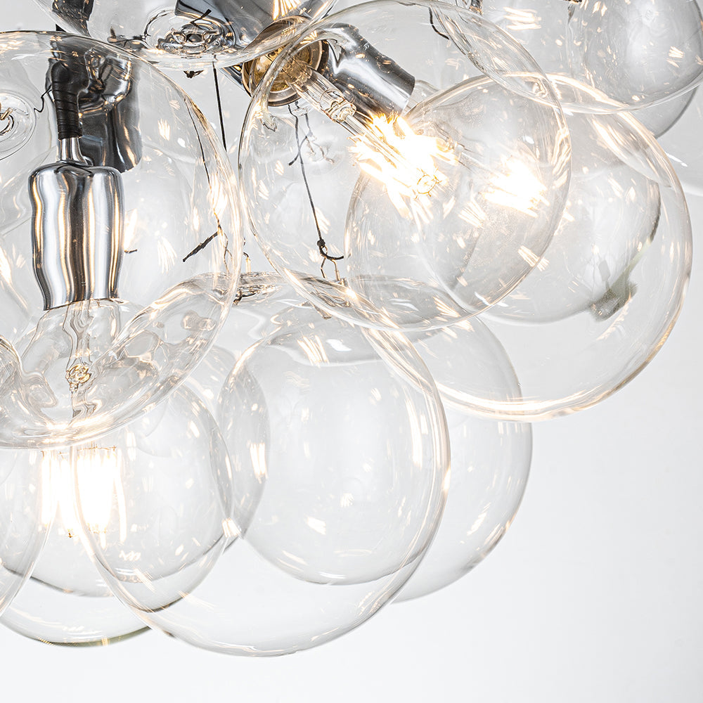 Clear Glass Bubble Chandelier | 4 Finishes