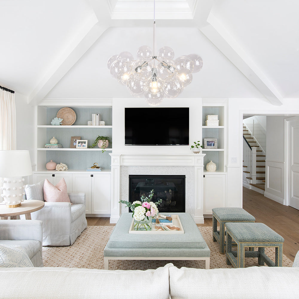 Clear Glass Bubble Chandelier | 4 Finishes