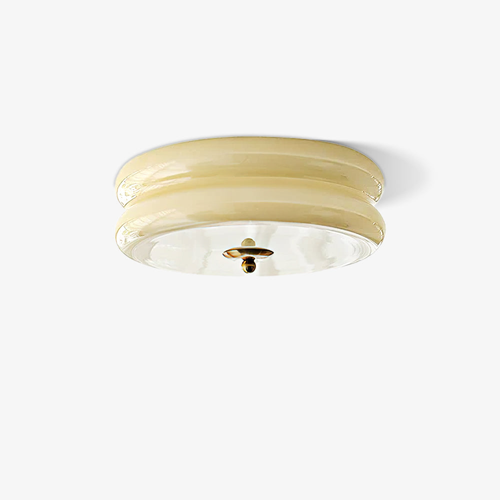 Contemporary Flush Mount Ceiling Light Fixture with Frosted Glass Shade | Modern Design for Soft Ambient Illumination 1