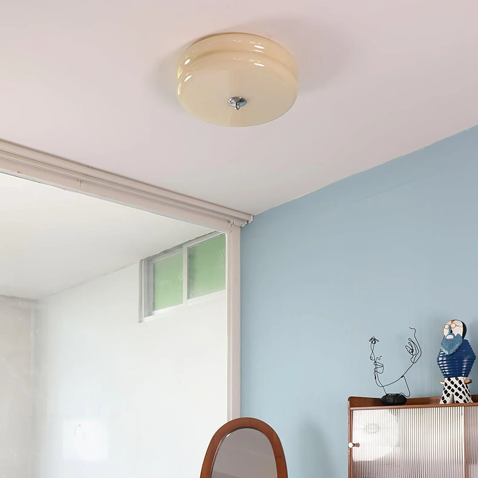 Contemporary Flush Mount Ceiling Light Fixture with Frosted Glass Shade | Modern Design for Soft Ambient Illumination 6