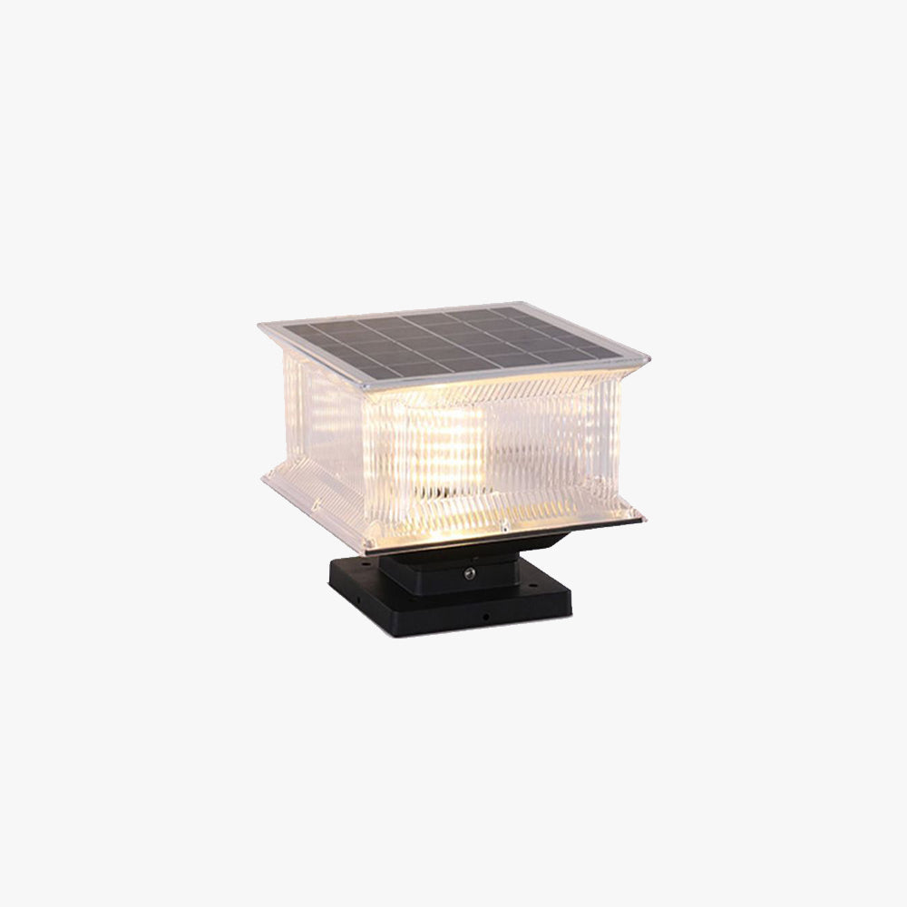 Contemporary Outdoor Lamp | Solar LED Light Fixture with Remote Color Change | Weather-Resistant Design for Versatile Illumination 0