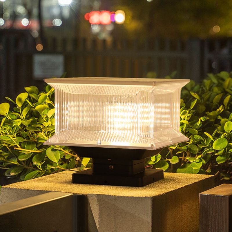 Contemporary Outdoor Lamp | Solar LED Light Fixture with Remote Color Change | Weather-Resistant Design for Versatile Illumination 2