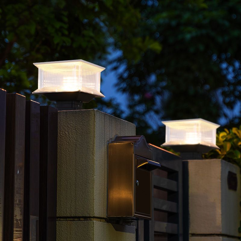Contemporary Outdoor Lamp | Solar LED Light Fixture with Remote Color Change | Weather-Resistant Design for Versatile Illumination 5