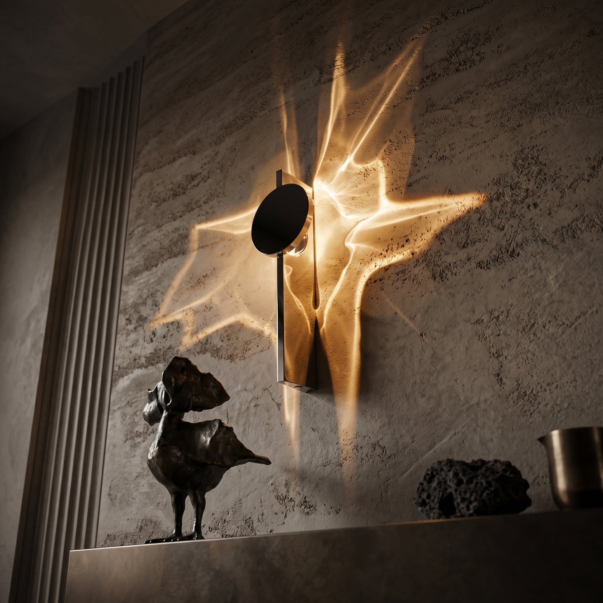 Contemporary Wall Sconce Lighting with 180° Rotatable Head | Fluid Wave Projection for Dynamic Illumination 1
