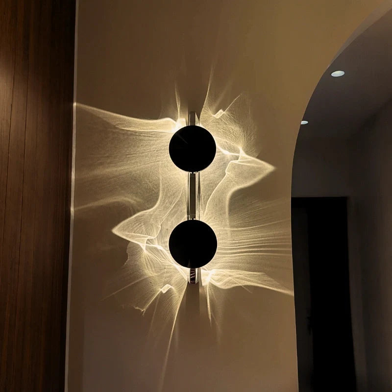 Contemporary Wall Sconce Lighting with 180° Rotatable Head | Fluid Wave Projection for Dynamic Illumination 2