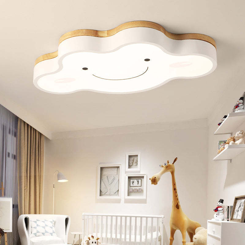 Creative Art | LED Ceiling Light Fixture with Dimmable Remote Control | Modern Wood and Acrylic Design for Soothing Kids Room 0