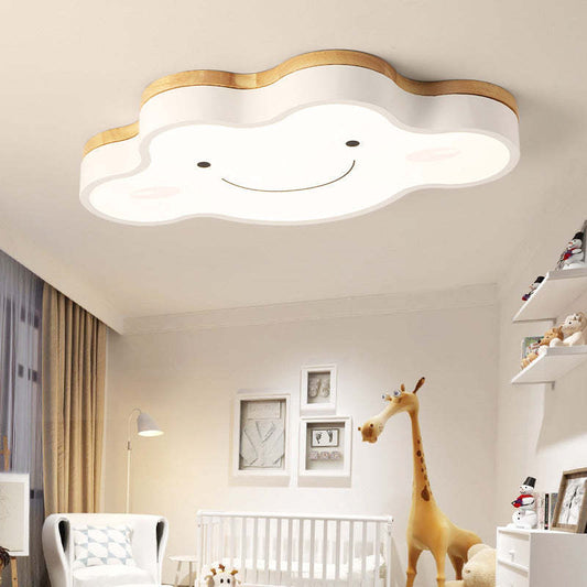 Creative Art | LED Ceiling Light Fixture with Dimmable Remote Control | Modern Wood and Acrylic Design for Soothing Kids Room 0