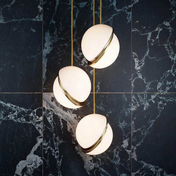Crescent Pendant Lamp | Elegant Acrylic Chandelier with Brushed Brass Finish | Perfect for Living Rooms and Bedrooms 2
