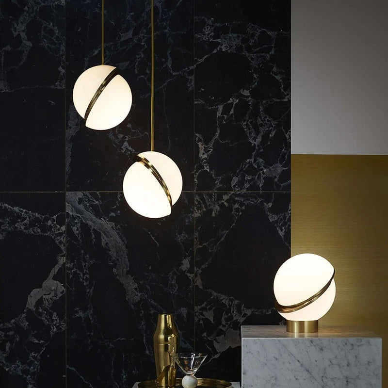 Crescent Pendant Lamp | Elegant Acrylic Chandelier with Brushed Brass Finish | Perfect for Living Rooms and Bedrooms 3