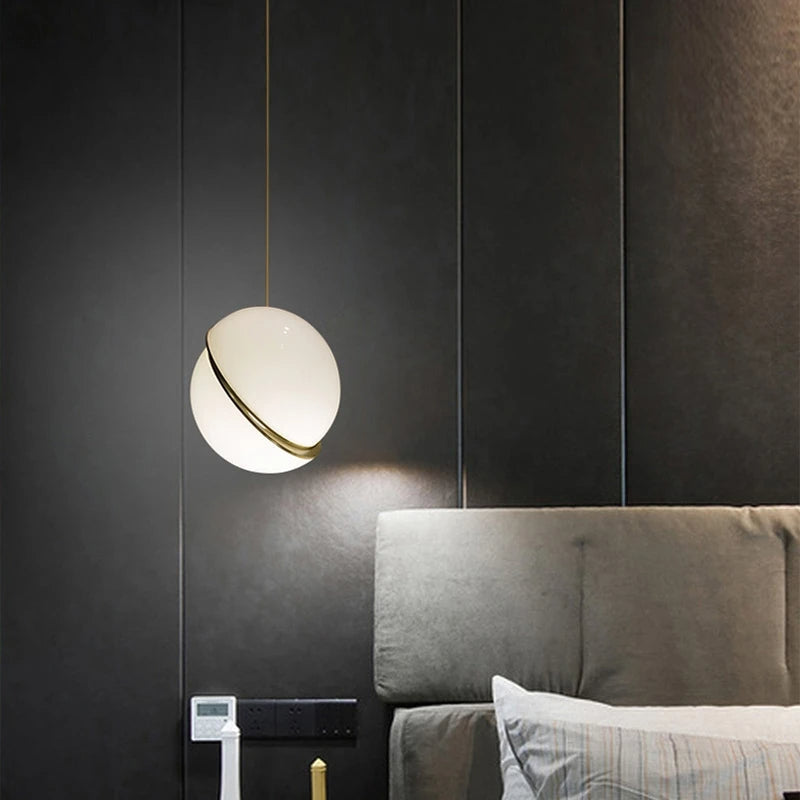 Crescent Pendant Lamp | Elegant Acrylic Chandelier with Brushed Brass Finish | Perfect for Living Rooms and Bedrooms 4