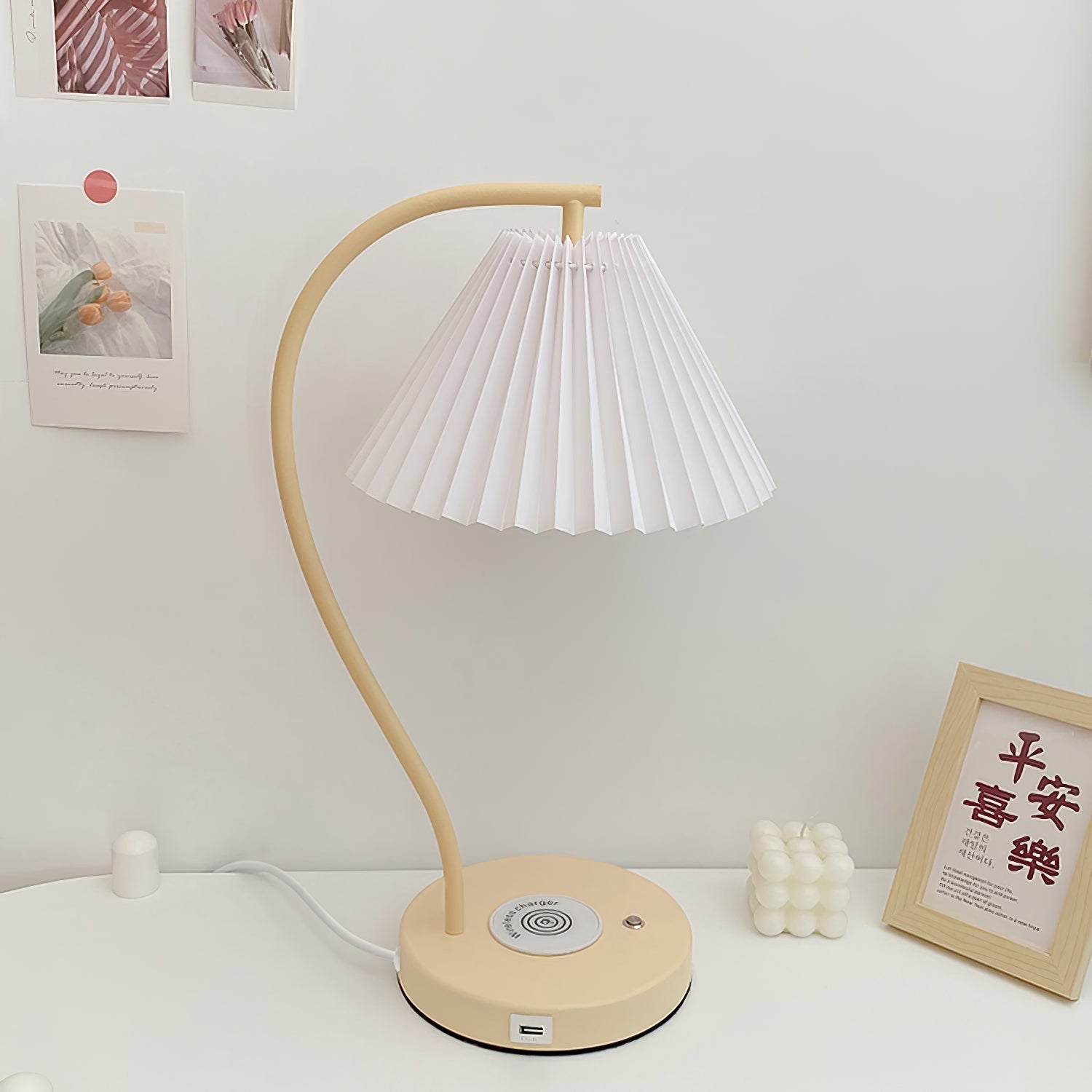 Sano Nordic Curved Ceramic Fabric Table Lamp