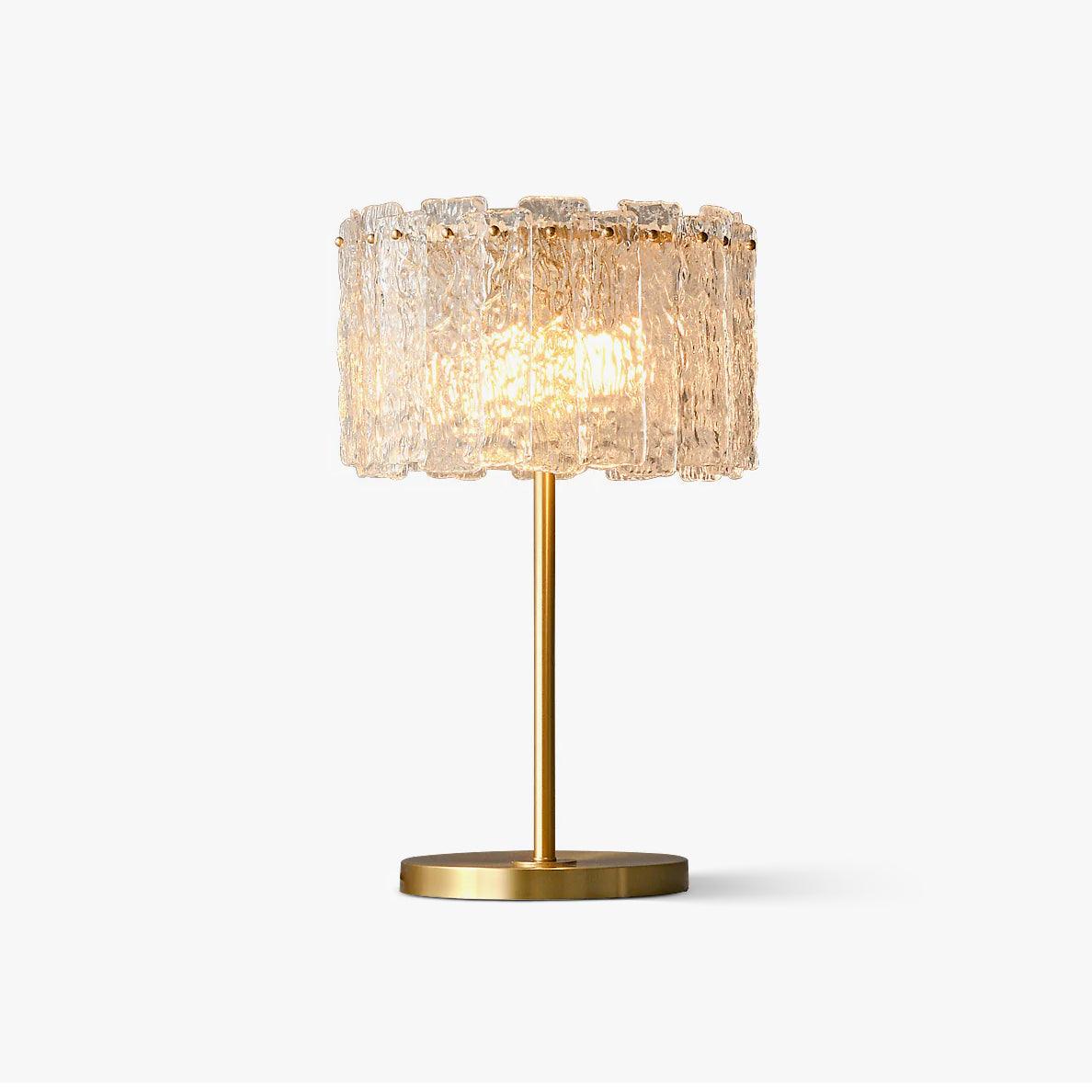 Crystal Table Lamp | Elegant Brass Finish & Clear Glass Shade | Stylish Light for Living Room and Bedroom 1