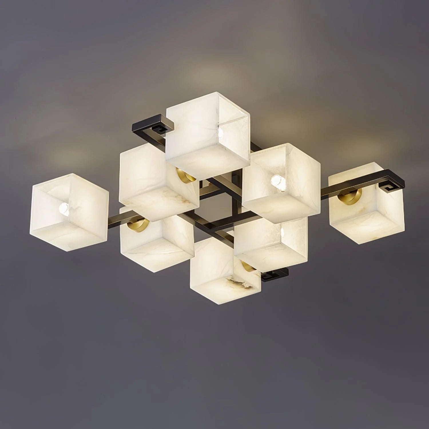 Jade Alabaster Cube Ceiling Light