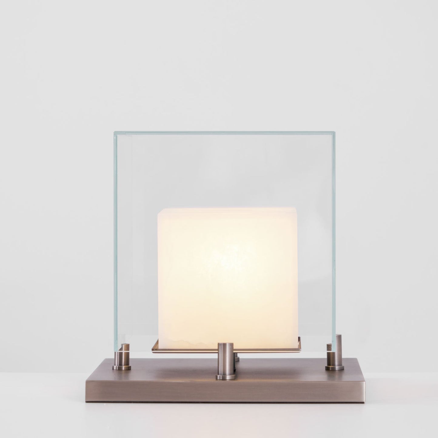 Cubo Alabaster | Table Lamp with Integrated LED & Warm Light | Stylish Bedside Table Lamp for Cozy Indoor Ambiance 3