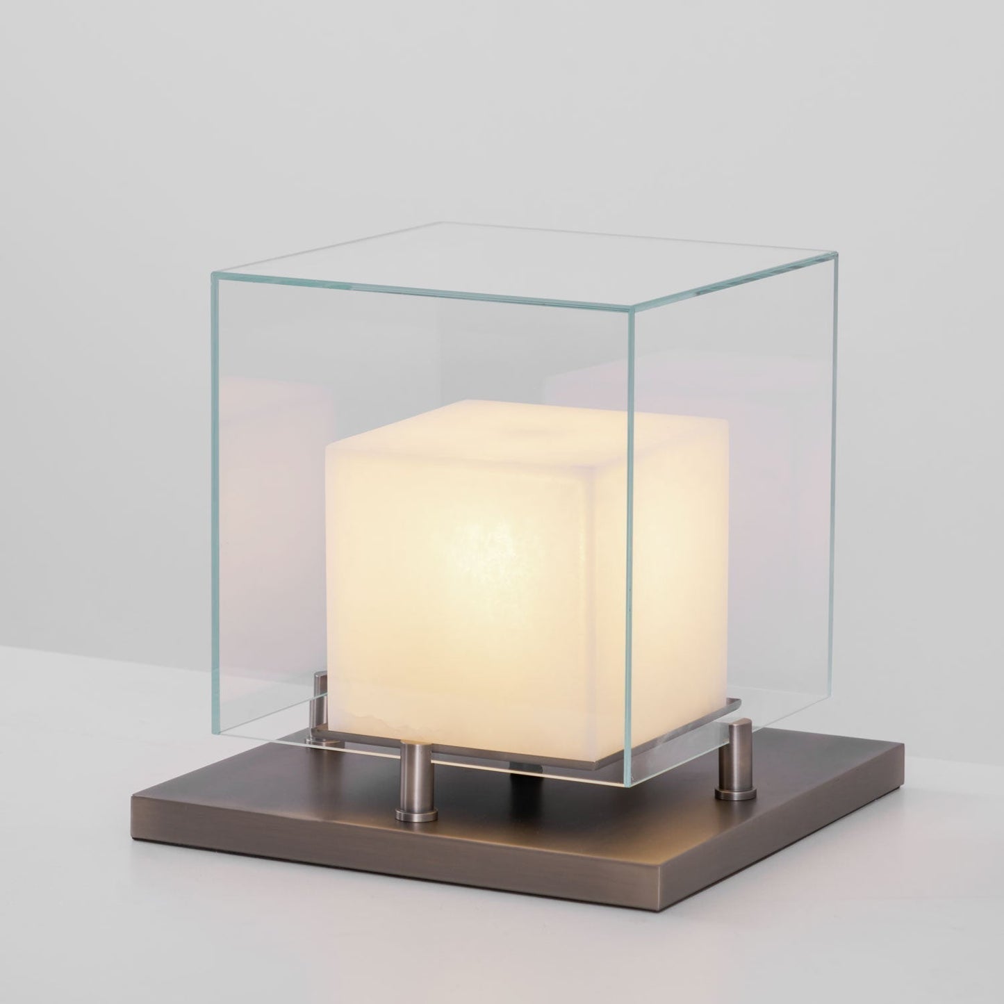 Cubo Alabaster | Table Lamp with Integrated LED & Warm Light | Stylish Bedside Table Lamp for Cozy Indoor Ambiance 5