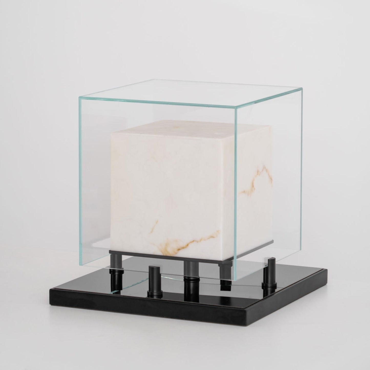 Cubo Alabaster | Table Lamp with Integrated LED & Warm Light | Stylish Bedside Table Lamp for Cozy Indoor Ambiance 9