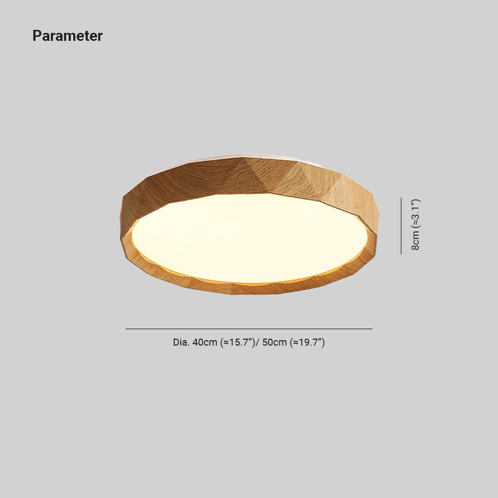 Ozawa Wabi-Sabi Walnut Wood Ceiling Light detail