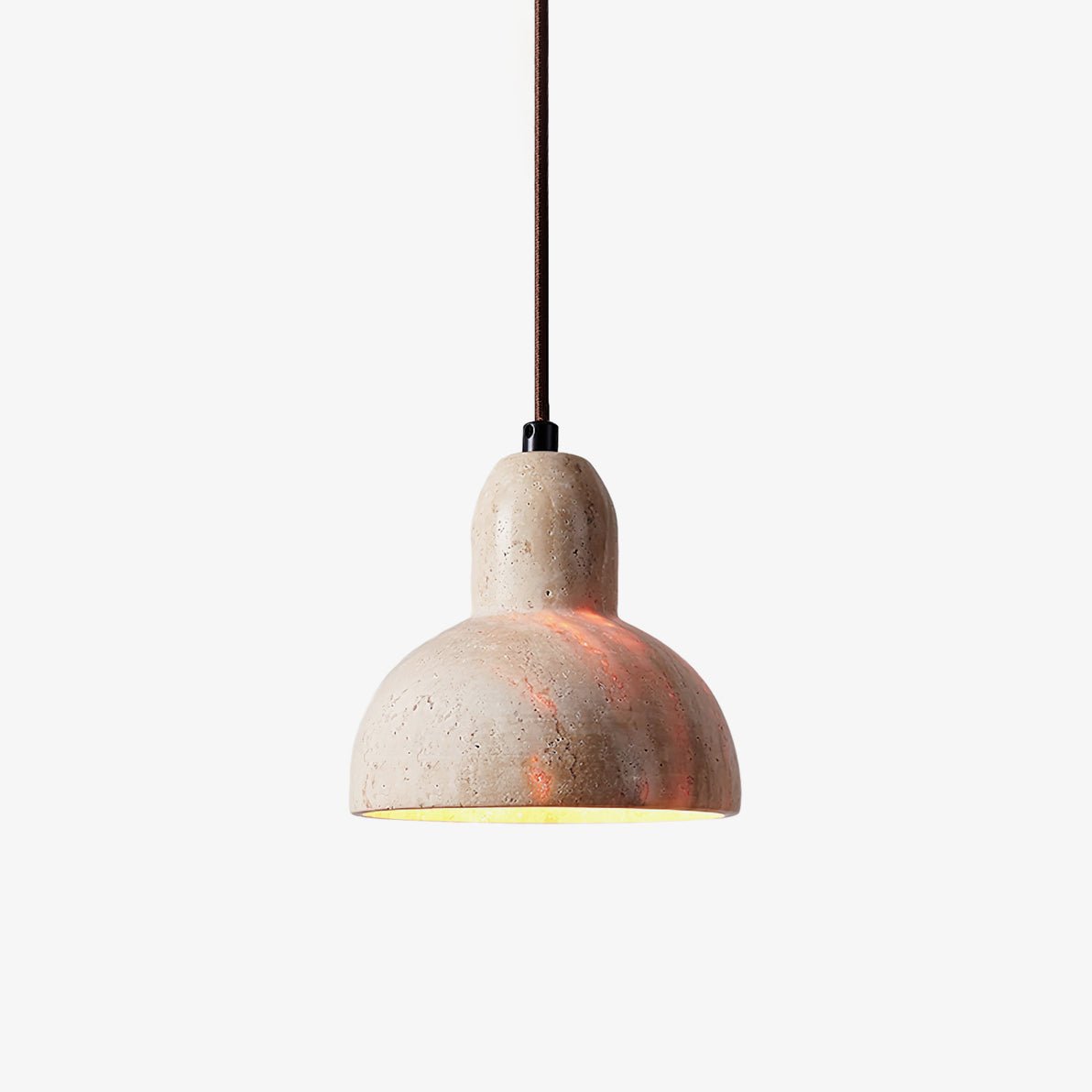 Dome Pendant Light with Organic Travertine Design | Adjustable Height for Kitchen Island and Dining Spaces 1