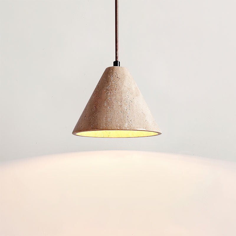 Dome Pendant Light with Organic Travertine Design | Adjustable Height for Kitchen Island and Dining Spaces 11