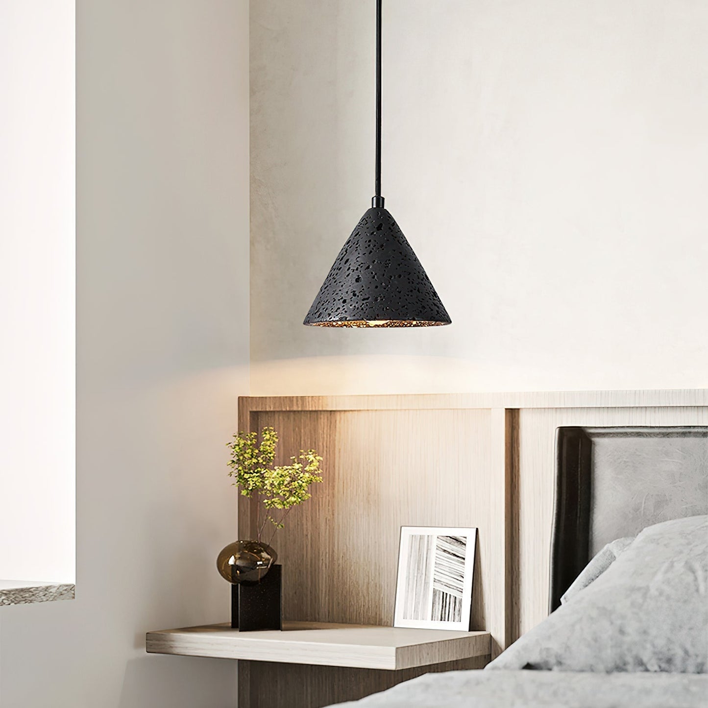 Dome Pendant Light with Organic Travertine Design | Adjustable Height for Kitchen Island and Dining Spaces 5