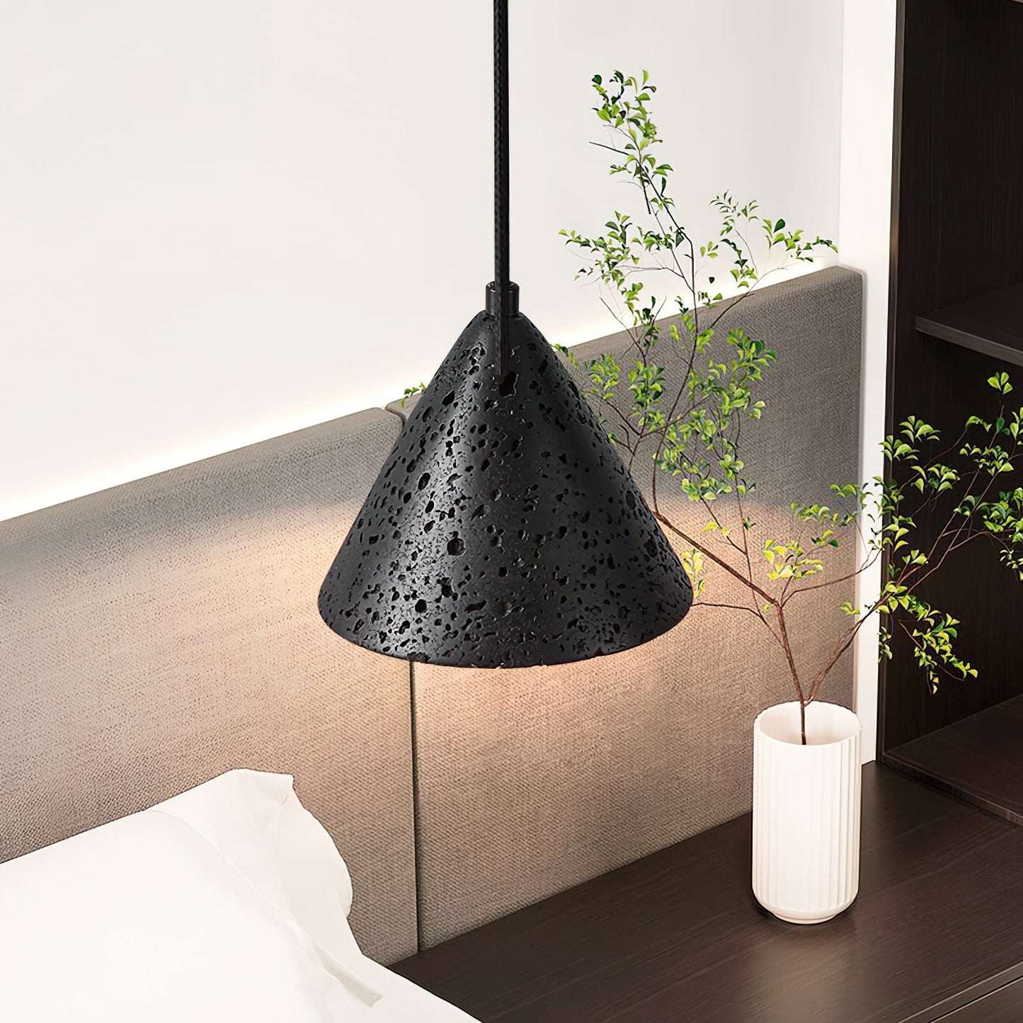Dome Pendant Light with Organic Travertine Design | Adjustable Height for Kitchen Island and Dining Spaces 8