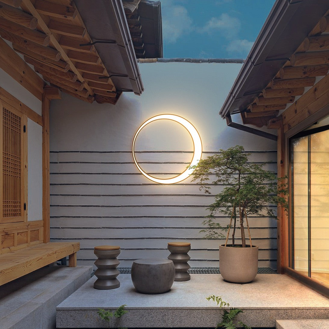 Eclipse | Outdoor Wall Light with IP65 Waterproof Rating | Warm LED Illumination for Garden and Patio 0