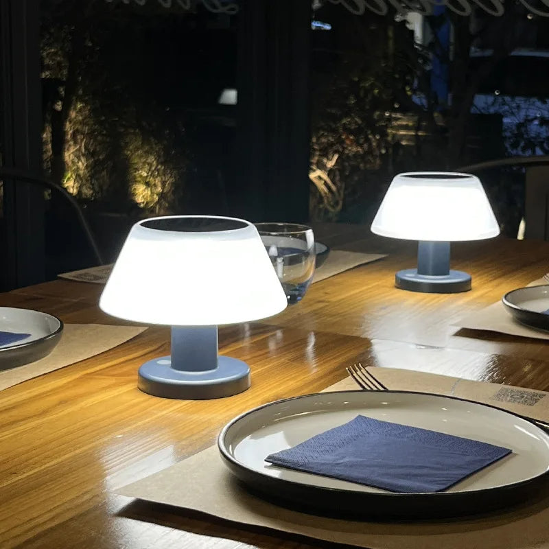 EcoGlow | Solar Table Lamp with Wireless Operation & Waterproof Design | Modern Eco-Friendly Lighting for Indoor & Outdoor Use 0