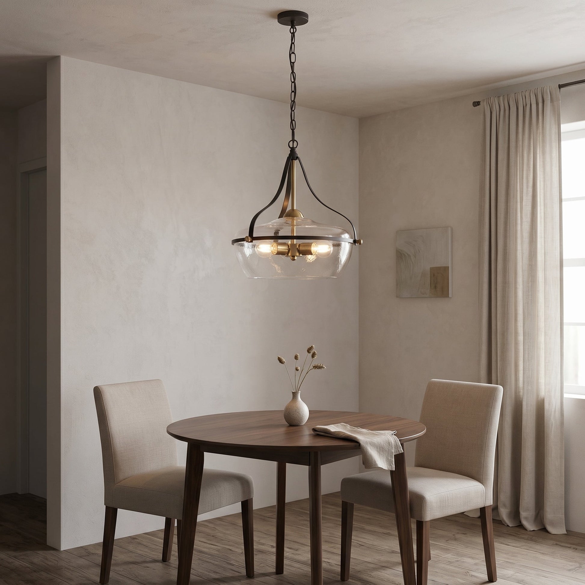 Eira | Glass Pendant Light with Adjustable Chain & Industrial Design | Stylish Hanging Light for Kitchen and Dining 2