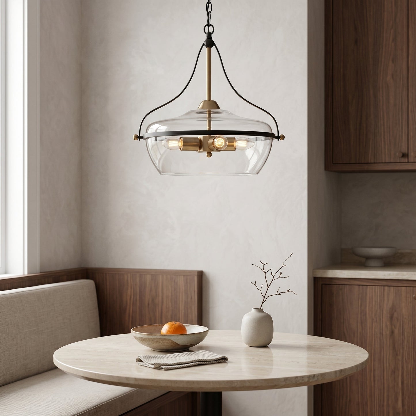 Eira | Glass Pendant Light with Adjustable Chain & Industrial Design | Stylish Hanging Light for Kitchen and Dining 4