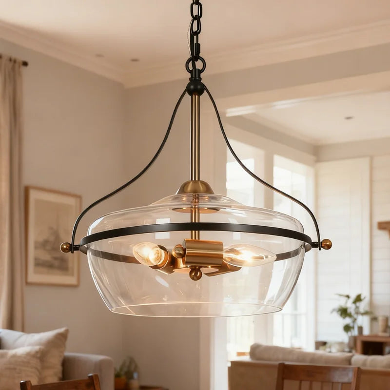 Eira | Glass Pendant Light with Adjustable Chain & Industrial Design | Stylish Hanging Light for Kitchen and Dining 7
