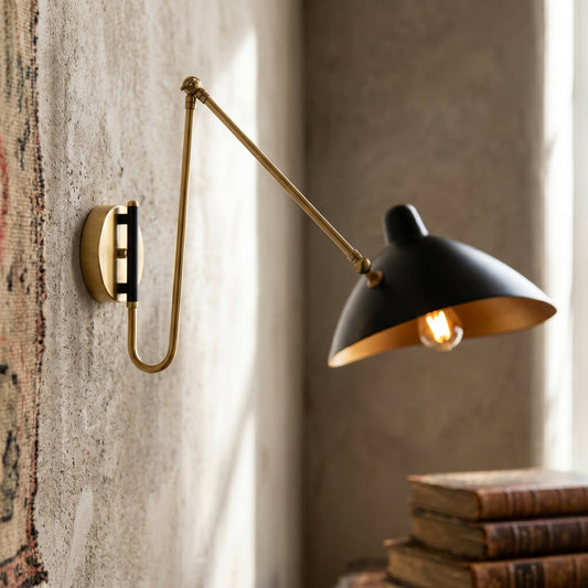 Eldvik | Wall Sconce Lighting with Rotatable Shade & Adjustable Arm | Industrial Matte Iron Design for Precision Task Lighting 0