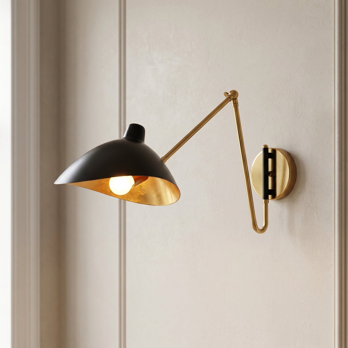 Eldvik | Wall Sconce Lighting with Rotatable Shade & Adjustable Arm | Industrial Matte Iron Design for Precision Task Lighting 1