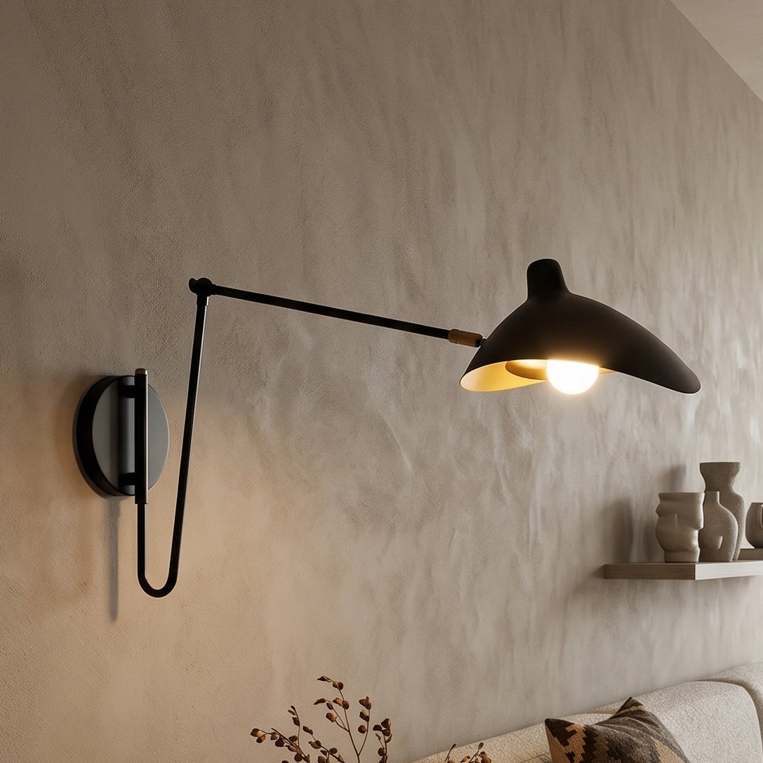 Eldvik | Wall Sconce Lighting with Rotatable Shade & Adjustable Arm | Industrial Matte Iron Design for Precision Task Lighting 4