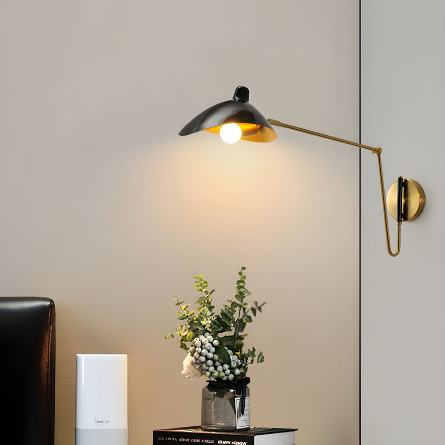 Eldvik | Wall Sconce Lighting with Rotatable Shade & Adjustable Arm | Industrial Matte Iron Design for Precision Task Lighting 5