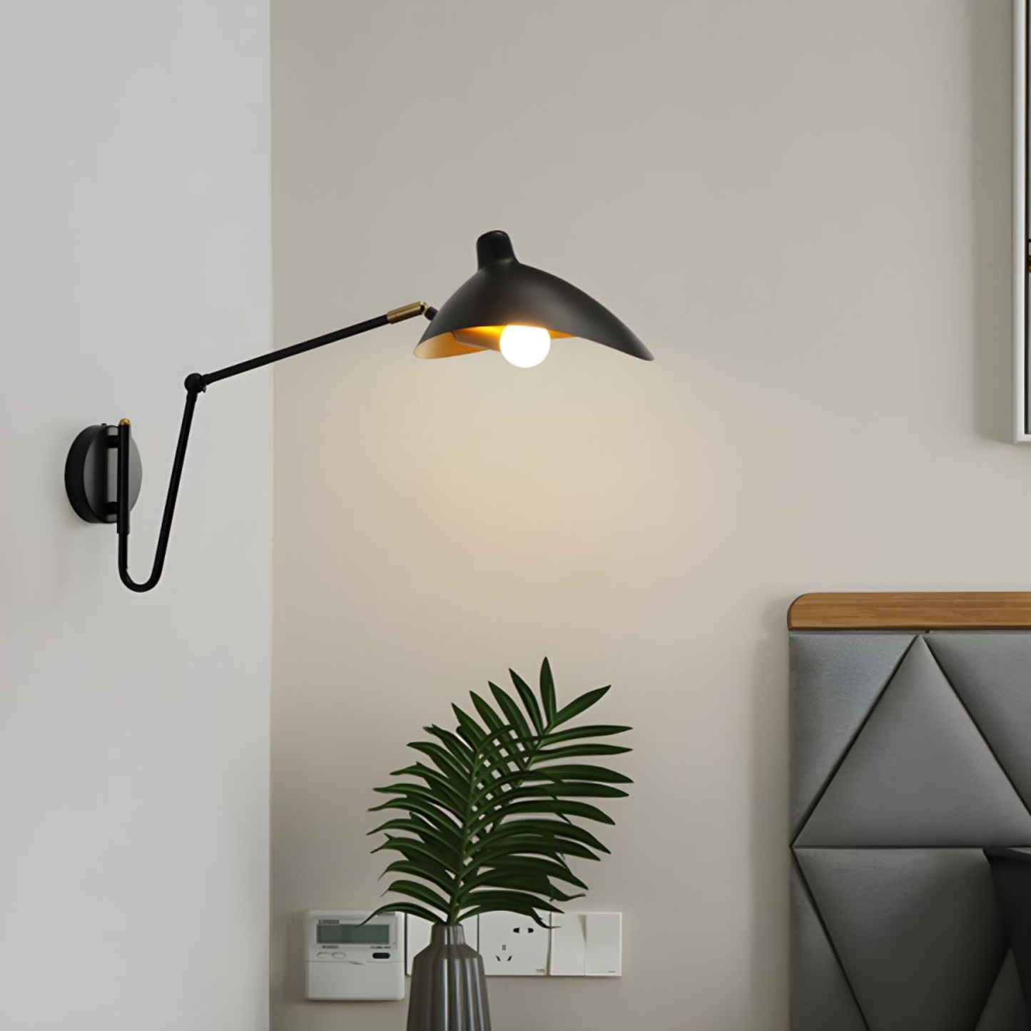 Eldvik | Wall Sconce Lighting with Rotatable Shade & Adjustable Arm | Industrial Matte Iron Design for Precision Task Lighting 6
