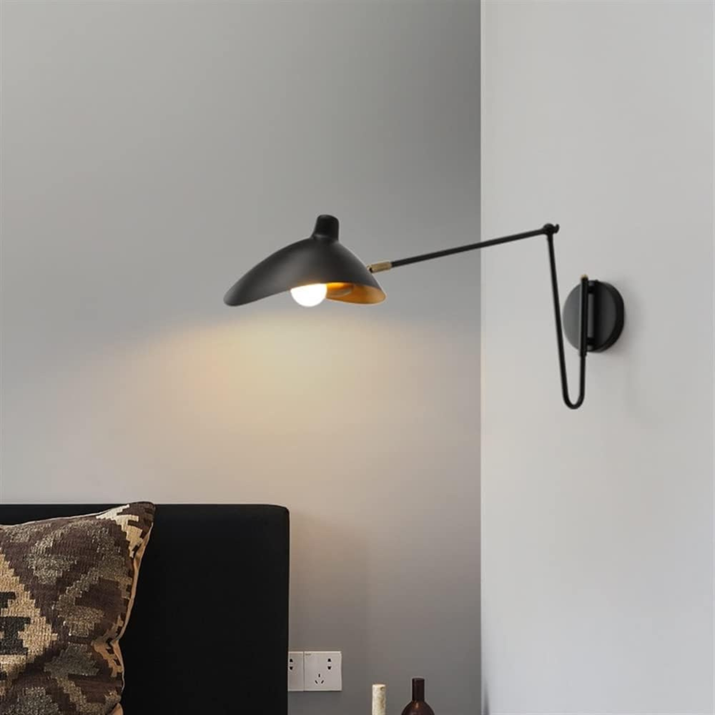 Eldvik | Wall Sconce Lighting with Rotatable Shade & Adjustable Arm | Industrial Matte Iron Design for Precision Task Lighting 8