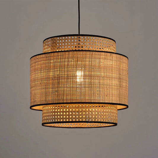 Elegance Collection | Rattan Pendant Light with Adjustable Chain | Soft Lighting for Cozy Spaces 0