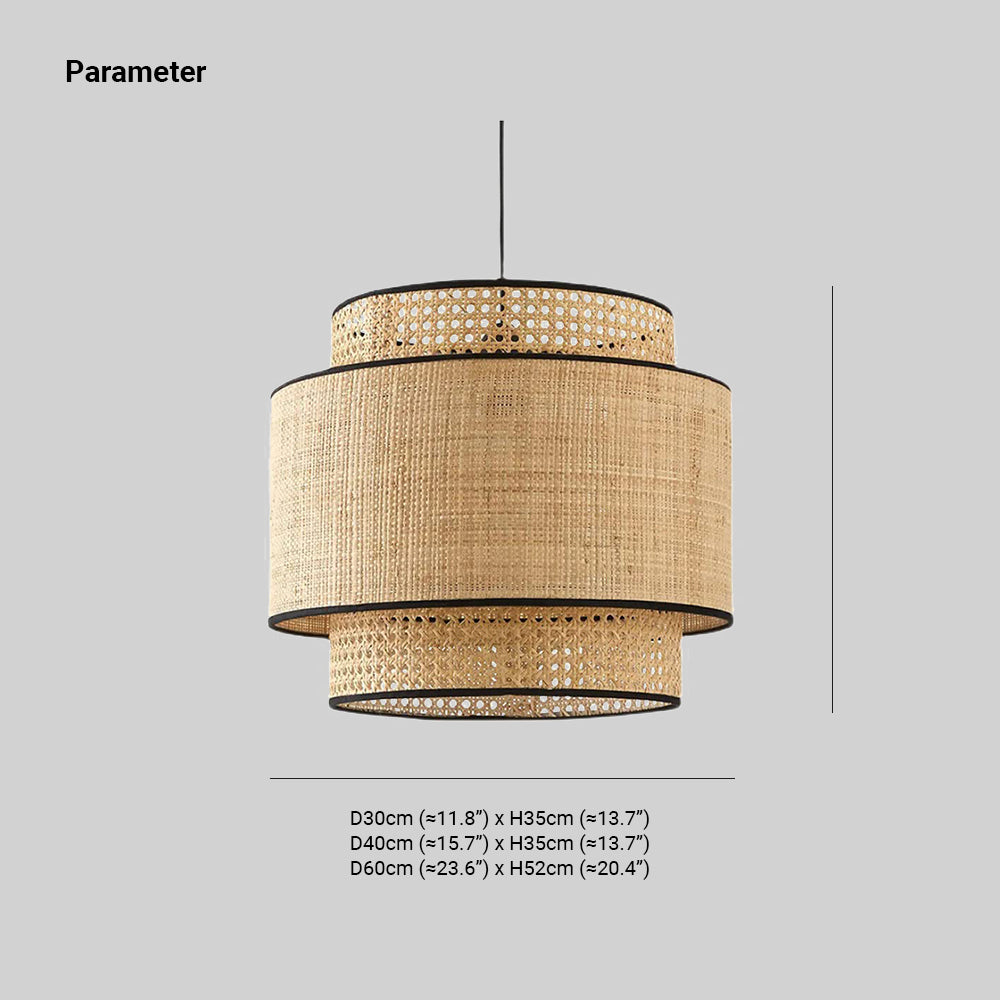 Elegance Collection | Rattan Pendant Light with Adjustable Chain | Soft Lighting for Cozy Spaces 2