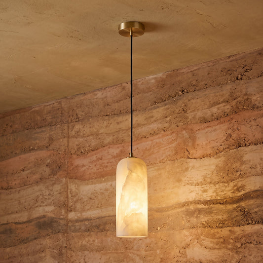 Elegant Alabaster Globe Pendant Light | Brass Finish for Ambient Kitchen Lighting 0