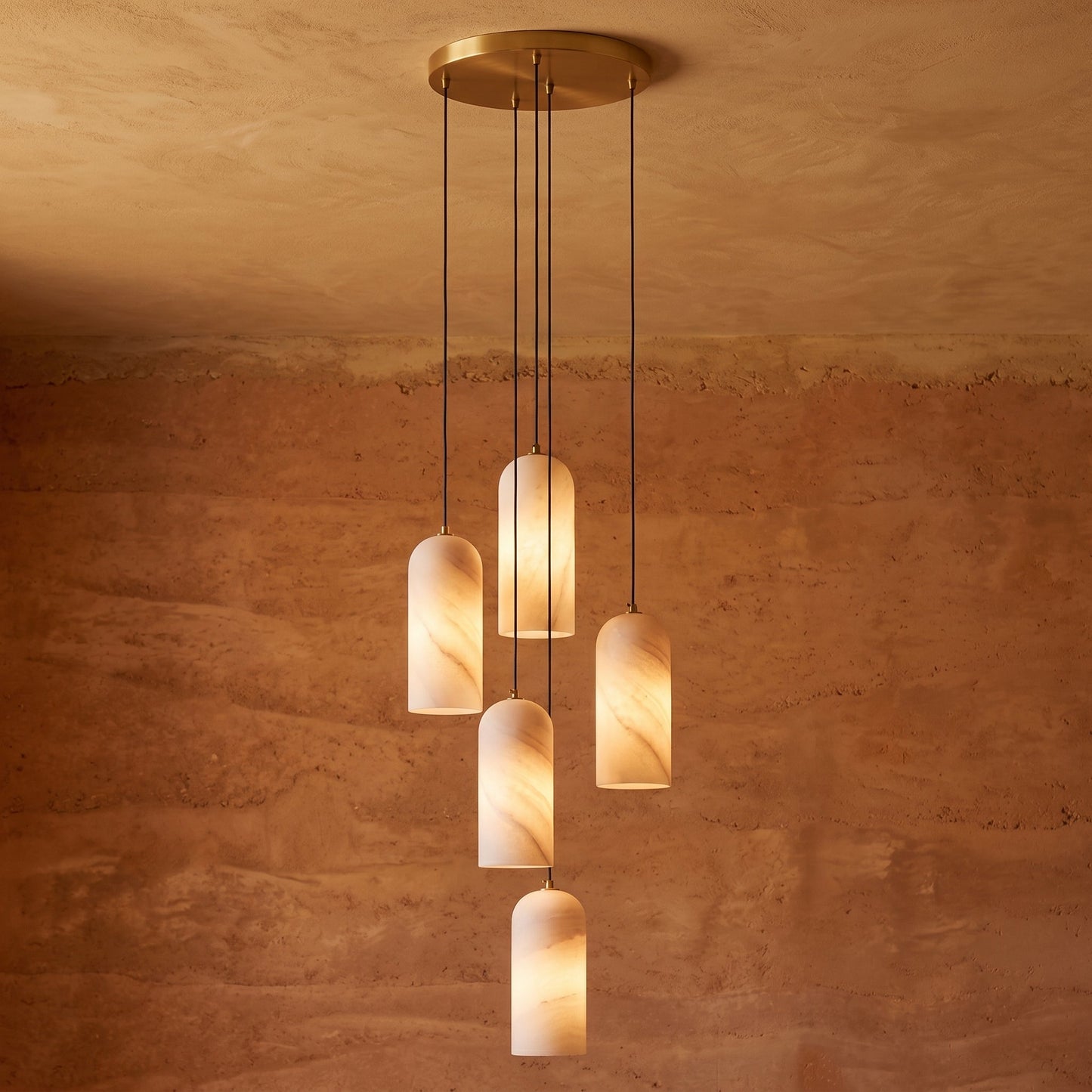 Elegant Alabaster Globe Pendant Light | Brass Finish for Ambient Kitchen Lighting 1