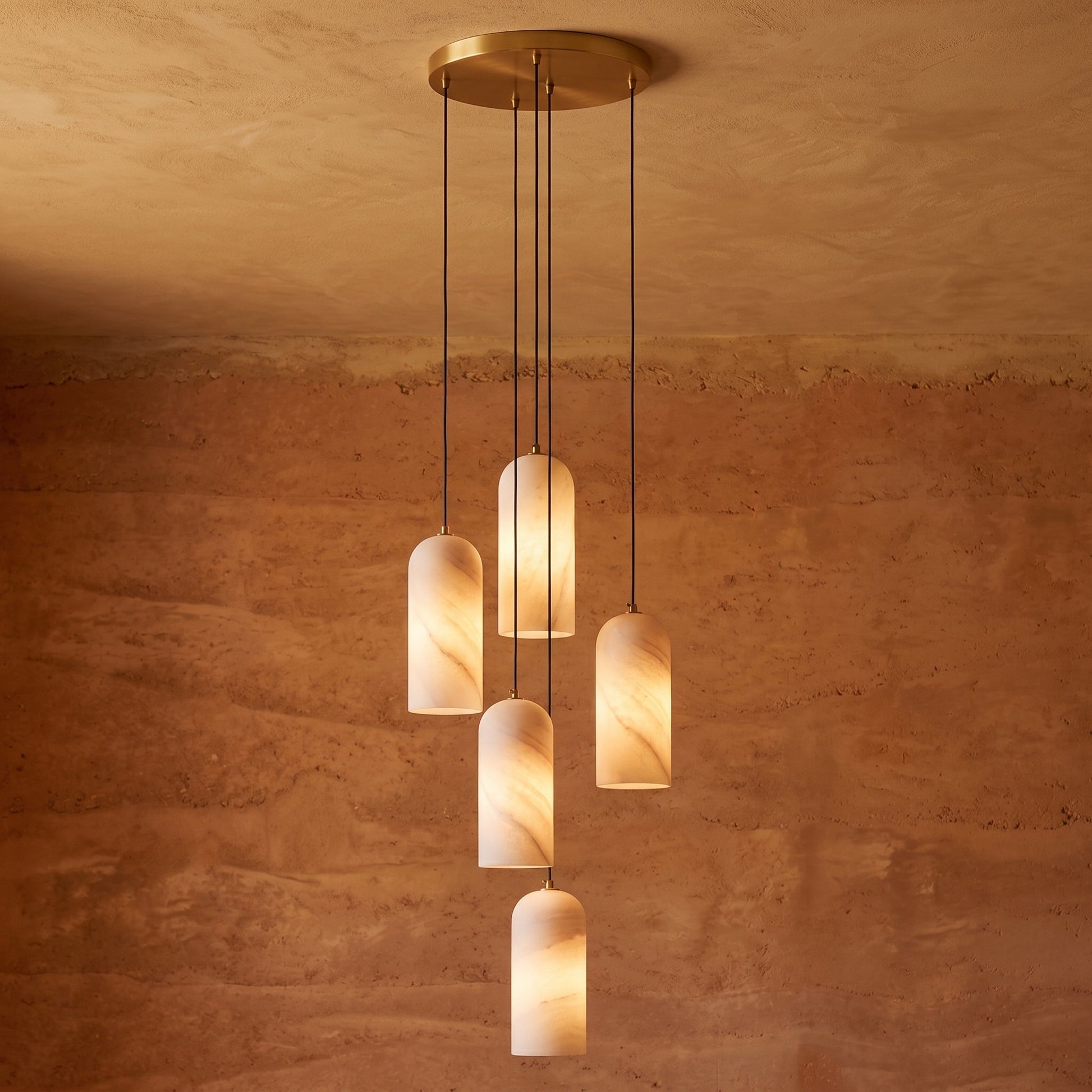 Elegant Alabaster Globe Pendant Light | Brass Finish for Ambient Kitchen Lighting 1