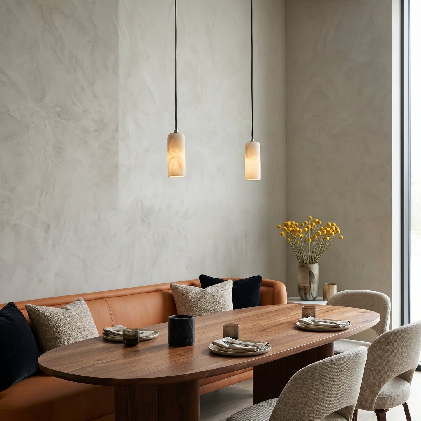 Elegant Alabaster Globe Pendant Light | Brass Finish for Ambient Kitchen Lighting 4