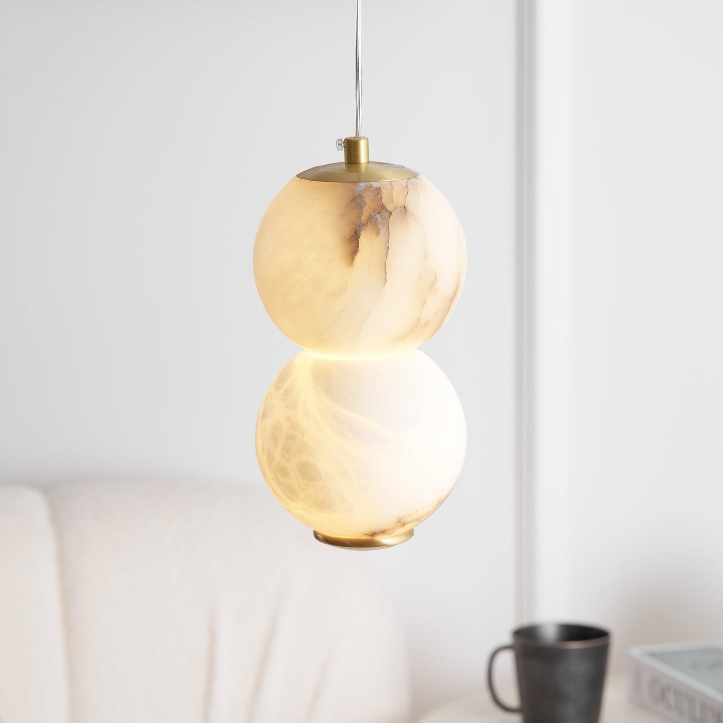 Elegant Alabaster Pendant Light with Adjustable Height & Dimmable Options | Stylish Kitchen Pendant Lighting for Modern Interiors 7