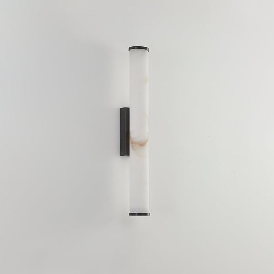 Elegant Alabaster Wall Lamp with Vintage Brass Frame | Stylish Wall Sconce Lighting for Cozy Indoor Spaces 0