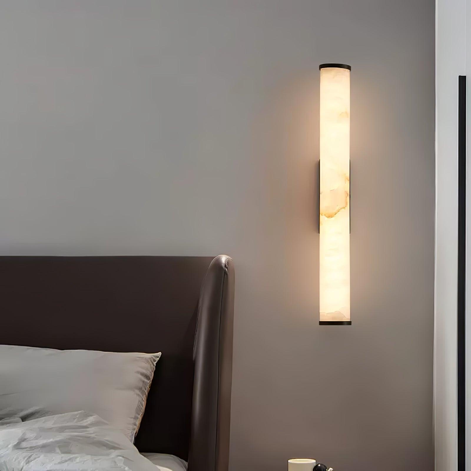 Elegant Alabaster Wall Lamp with Vintage Brass Frame | Stylish Wall Sconce Lighting for Cozy Indoor Spaces 3