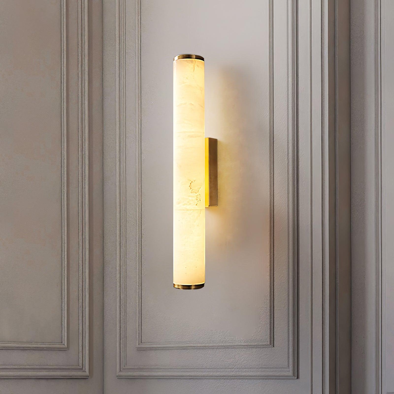 Elegant Alabaster Wall Lamp with Vintage Brass Frame | Stylish Wall Sconce Lighting for Cozy Indoor Spaces 6